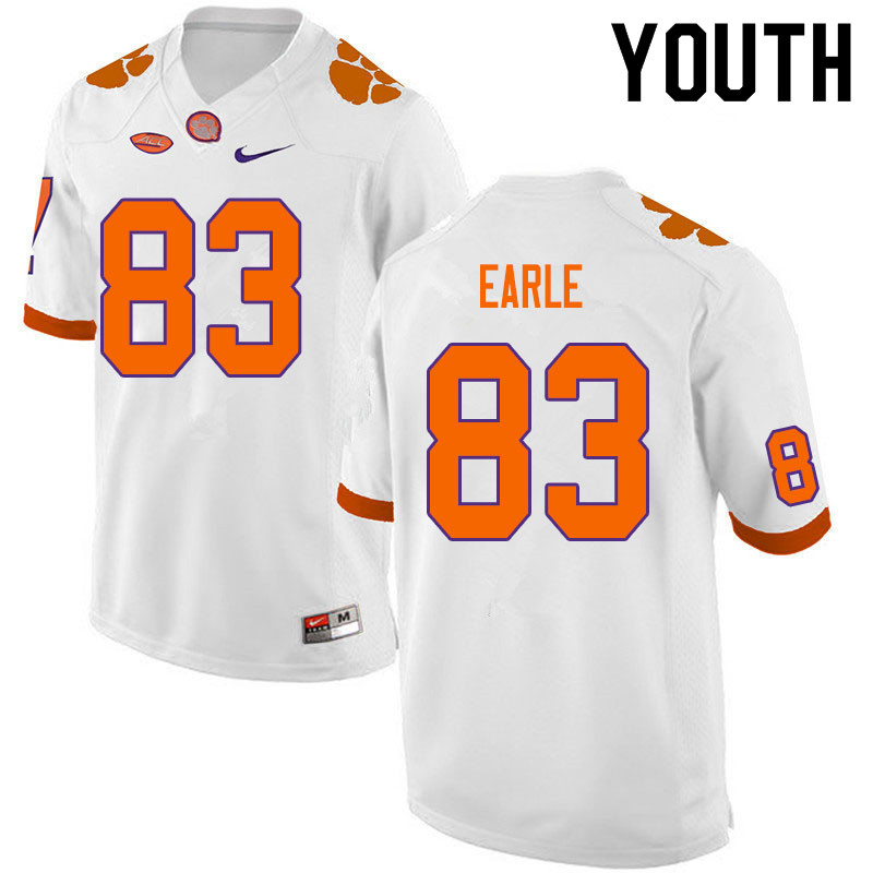 Youth #83 Hampton Earle Clemson Tigers College Football Jerseys Sale-White